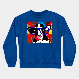 Funny Cow With Sunglasses Muh Crewneck Sweatshirt